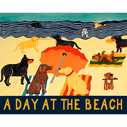 Day at the Beach Giclee Print | Dog Mountain, VT - Stephen Huneck