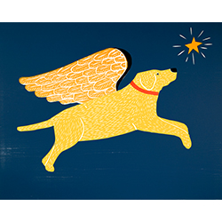 Captain Original Woodcut  Dog Mountain, VT - Stephen Huneck