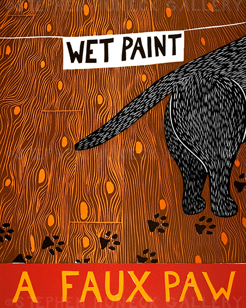 A Faux Paw Original Woodcut  Dog Mountain, VT - Stephen Huneck