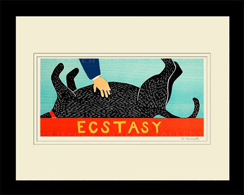 Stephen Huneck Black Labrador Ecstasy Print 1997 Framed Wall Art store Dog Signed.