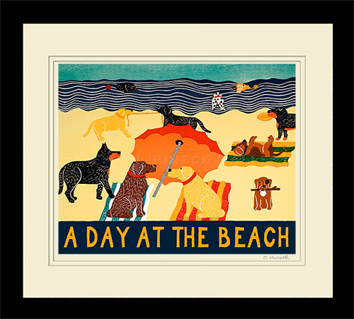 Day at the Beach Giclee Print | Dog Mountain, VT - Stephen Huneck